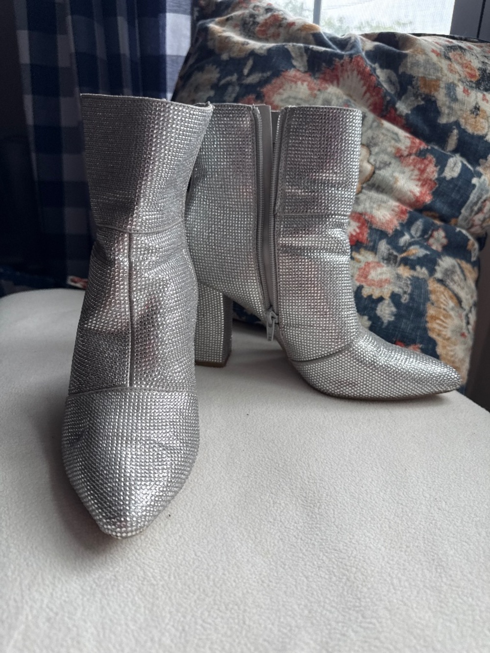 Silver Rhinestone Boots